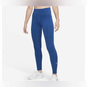 Nike Women’s Dri-Fit Leggings Blue Mid Rise Workout Running Activewear Small